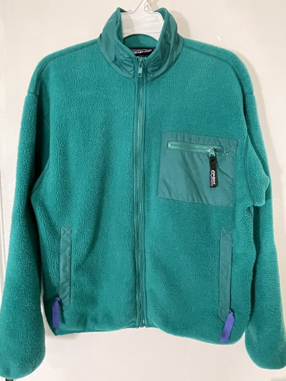 Patagonia Women’s Zip‑Up Fleece Jacket – Teal, Size 10 Vintage